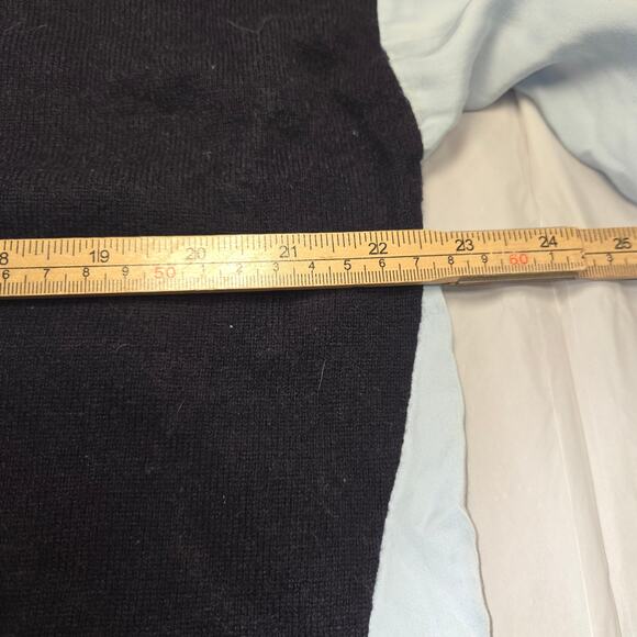 Reiss Womens 6 Addison Mixed Media Cardigan Top Blouse Blue Cashmere Wool Blend - Picture 10 of 13